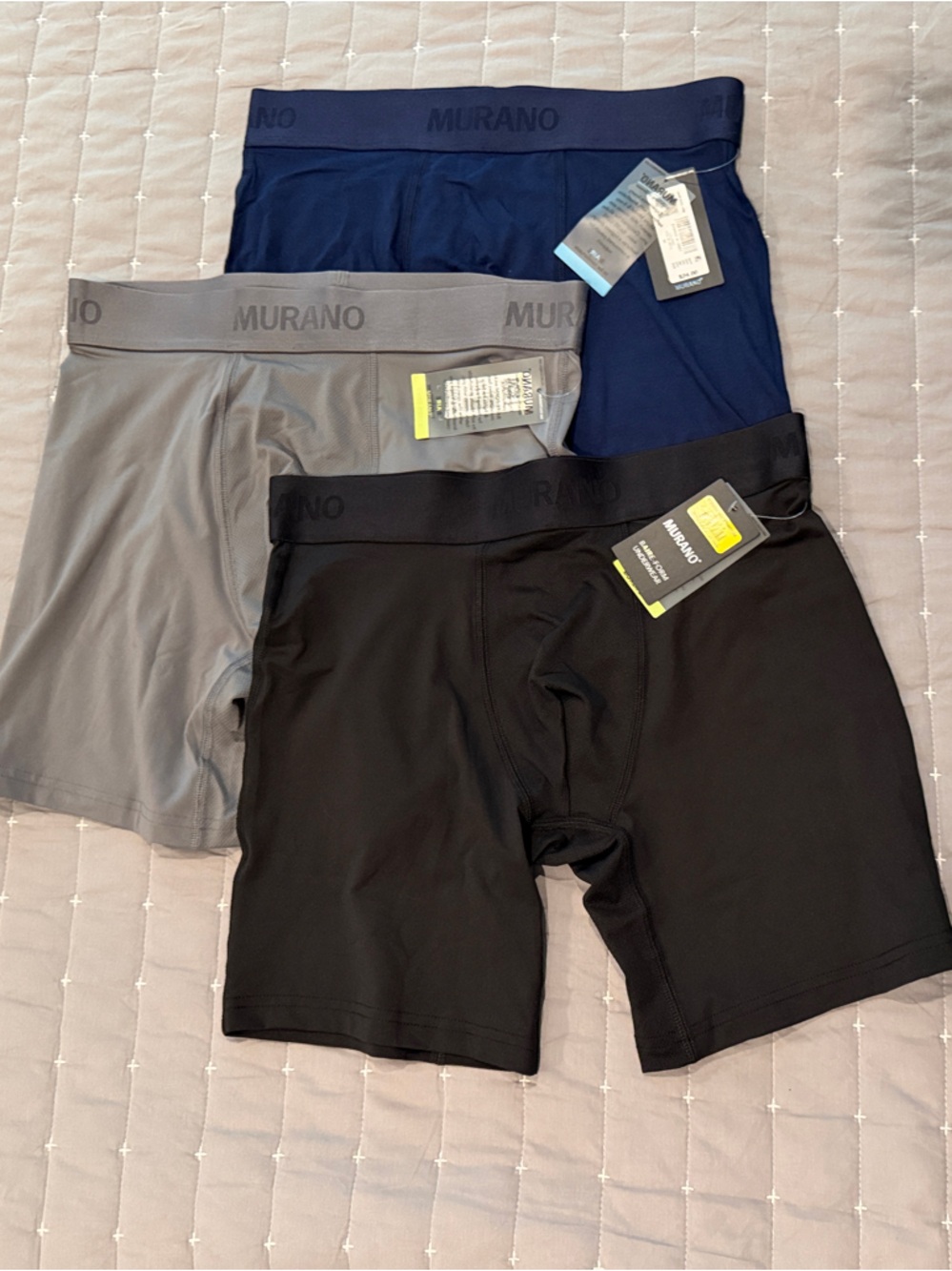 Murano Men's Boxer Briefs - Gray/Black/Navy Blue
